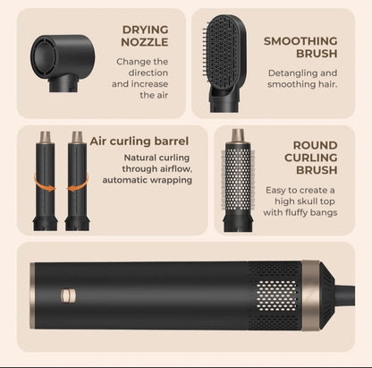 GlowHair AirStyler 5-in-1™ – Secador y Moldeador Multifunción