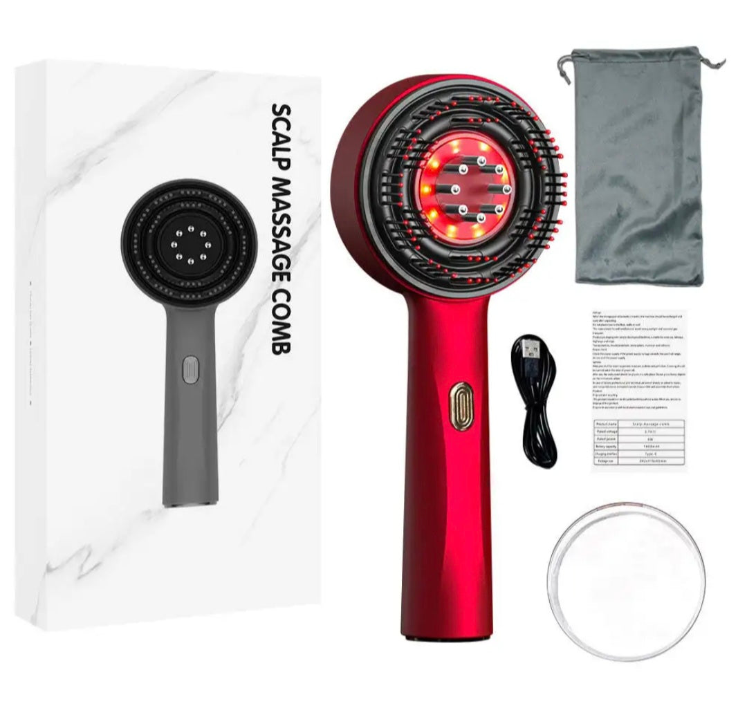 Masajeador Eléctrico Portátil para el Cabello con Terapia de Luz Roja .